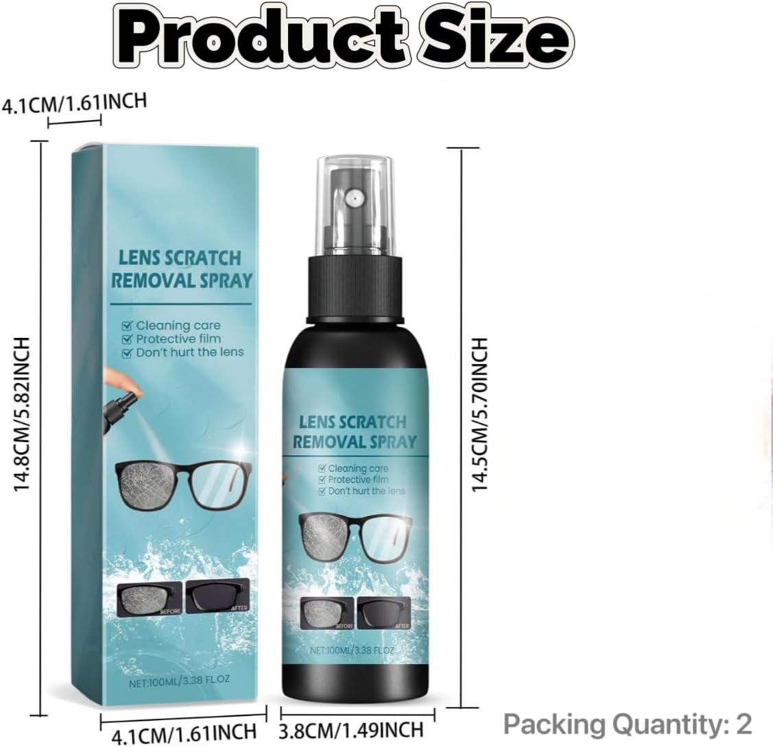 2PCS Eyeglass and Sunglasses Lens Scratch Remover Spray Kit with Cleaning Fluids - Image 6