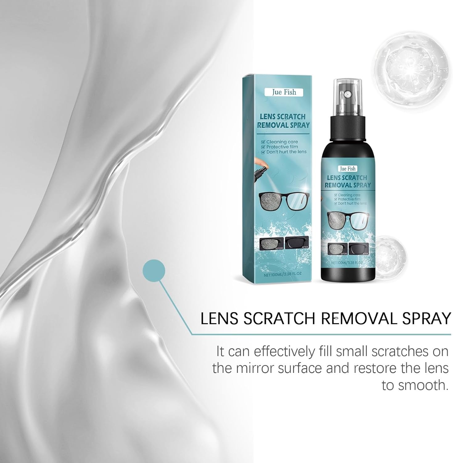 2PCS Eyeglass and Sunglasses Lens Scratch Remover Spray Kit with Cleaning Fluids - Image 3