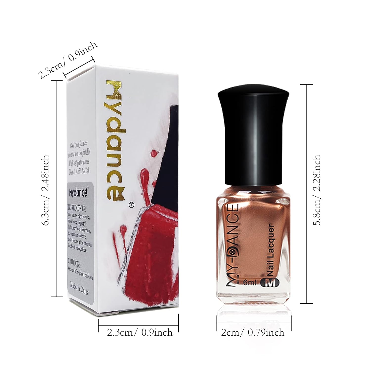 3-Color Metallic Chrome Nail Polish Set, Quick Dry, Long-Lasting Shine, 6ml Capacity - Image 2