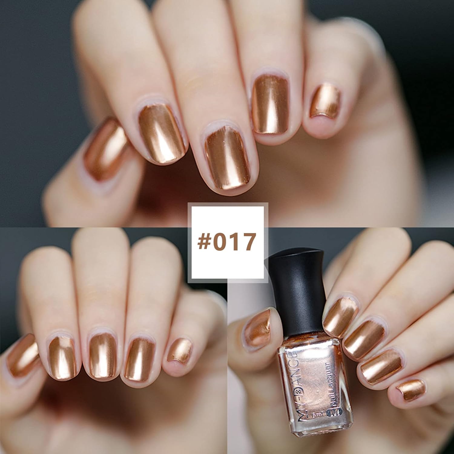3-Color Metallic Chrome Nail Polish Set, Quick Dry, Long-Lasting Shine, 6ml Capacity - Image 5