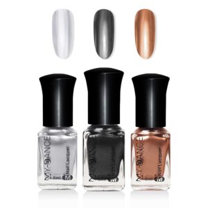 3 Colors Mirror Metallic Nail Polish Set, Metallic Chrome Quick Dry Nail Art Polish - Bright and Shiny Finish, Long-Lasting Mirror Shine Effect 6 ml/Bottle -#A