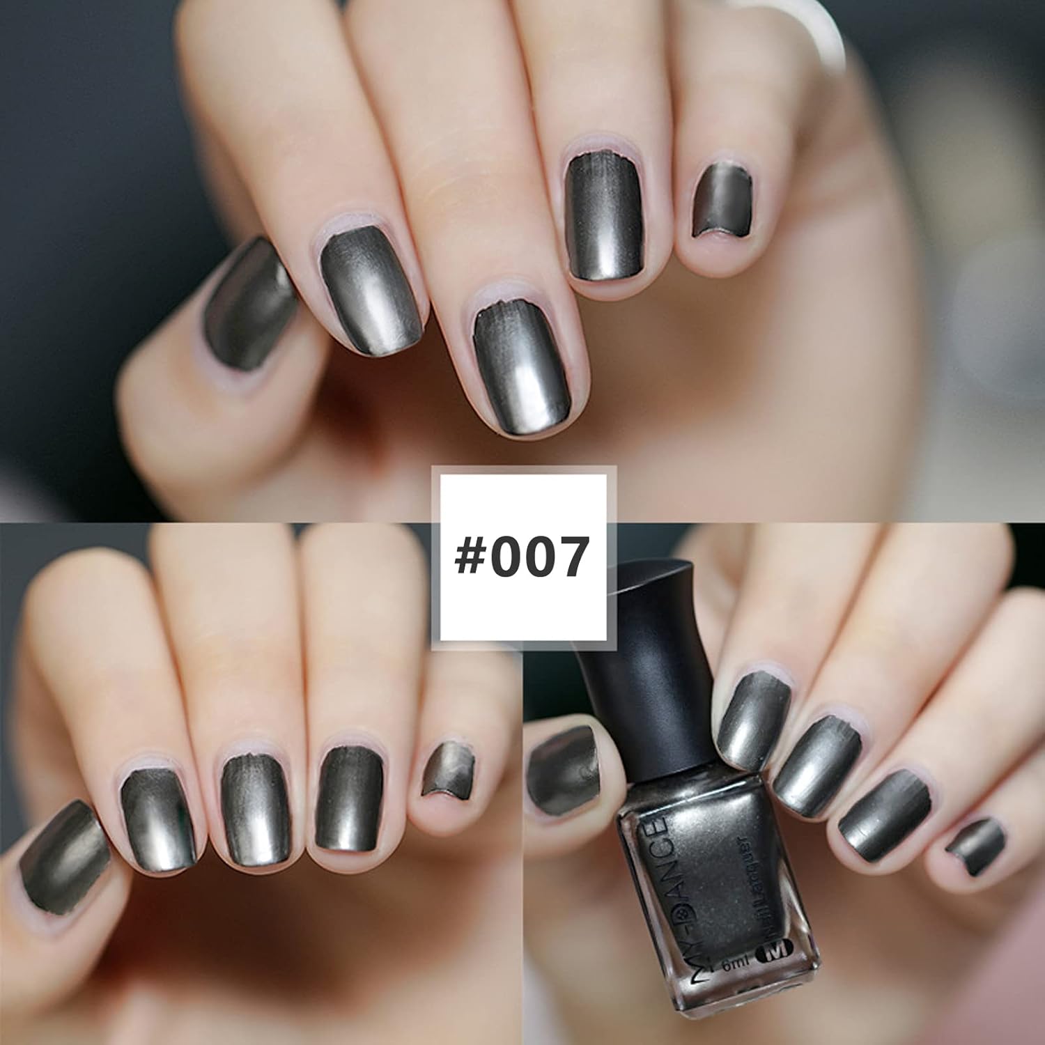 3-Color Metallic Chrome Nail Polish Set, Quick Dry, Long-Lasting Shine, 6ml Capacity - Image 4