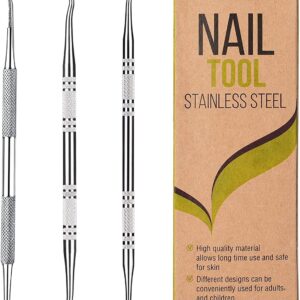 3-Pack Ingrown Toenail File and Lifters, Professional Surgical Stainless Steel Ingrown Toenail Tool- Safe Nail Cleaning Treatment Pedicure Tools Kit Under Sidewall Cleaner Pain Relief Accessories