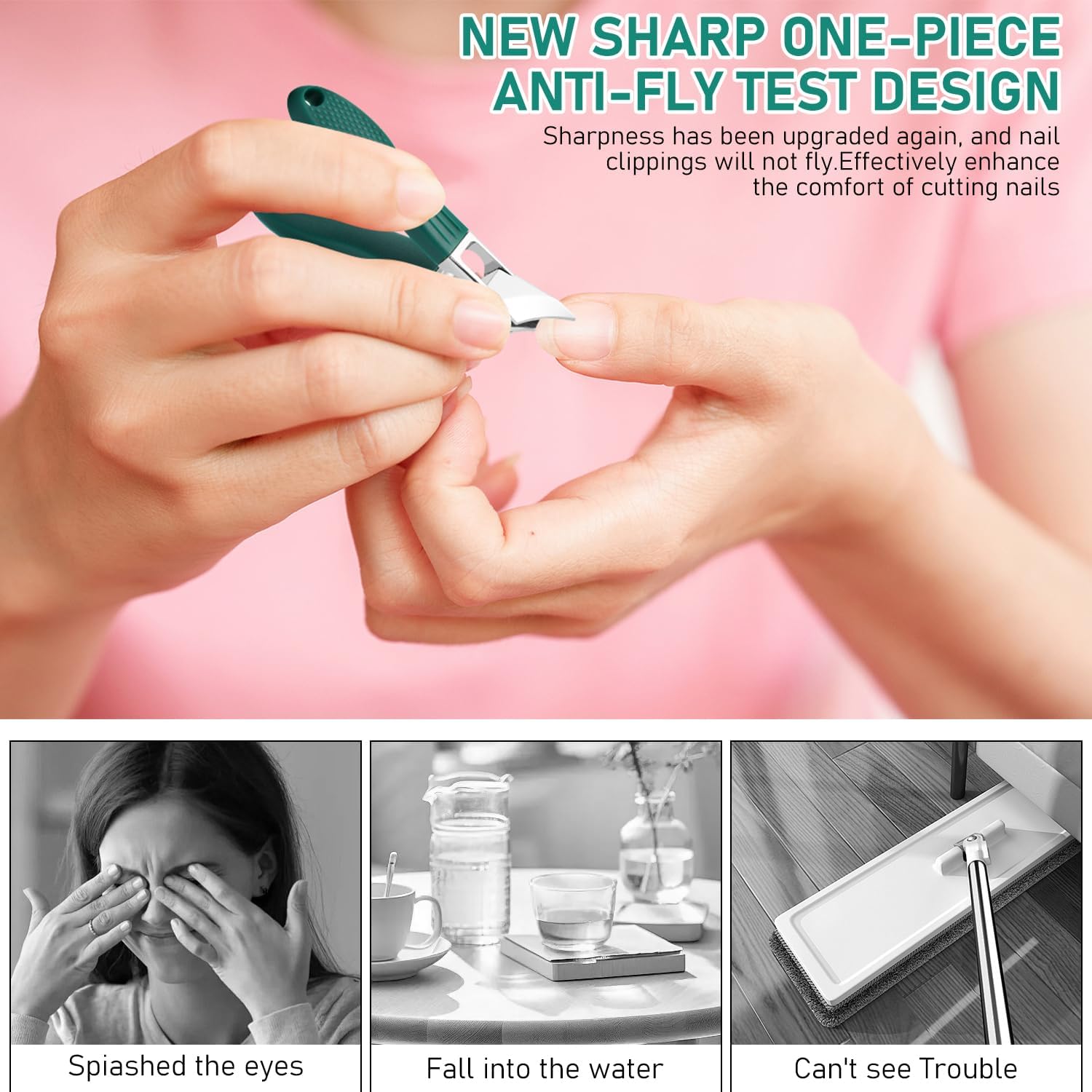 3 Pc Wide Jaw Eagle Beak Nail Clipper Set with Long Handle for All Users - Image 6