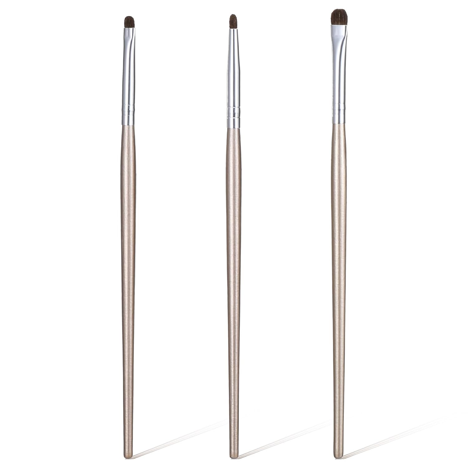 3 Pcs Eyeliner Smudge Brush Flat Eyeliner Brush for Eyeshadow Brushes Mini Eyeliners Brushes Fit Powder Gel Cream Liquid Concealer Blending Corner Highlighter Women Festival Gifts Light Gold