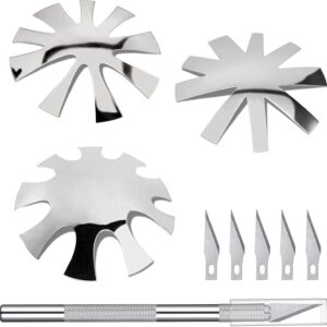 3 Pcs French Nail Cutter for Acrylic Nails,Stainless Steel Smile Line Cutter Manicure Edge Trimmer with Handles French Tip Cutting Knife 5 Spare Blades for Nail