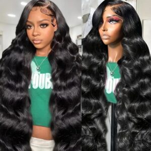 30 Inch 13x6 Lace Front Wigs Human Hair 180 Density Body Wave HD Lace Front Wigs Human Hair Pre Plucked Real 13x6 Frontal Glueless Wig Human Hair for Women with Baby Hair