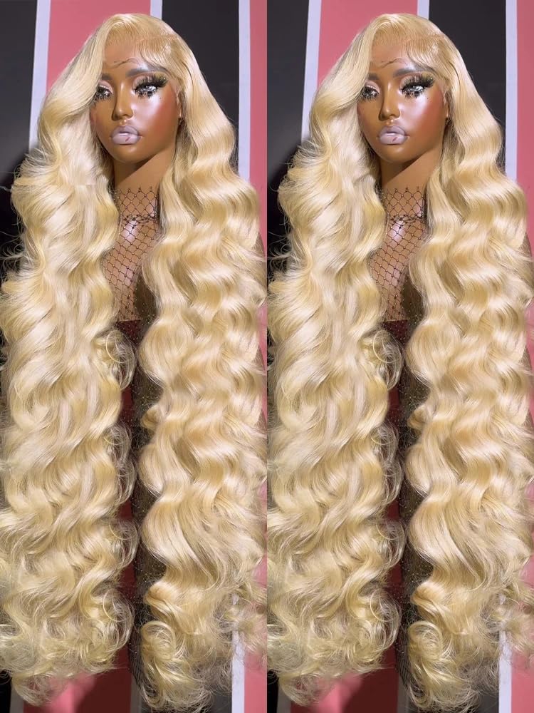 30 Inch 613 Blonde Body Wave 180% Density Glueless Human Hair Lace Front Wig - Image 2