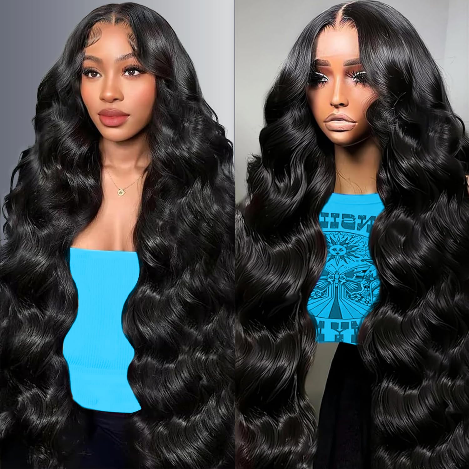 30 Inch Body Wave Lace Front Wigs Human Hair 13x6 Lace Front Wigs Human Hair HD Transparent Lace Frontal Wigs Body Wave Black Wig 200% Density for Black Women
