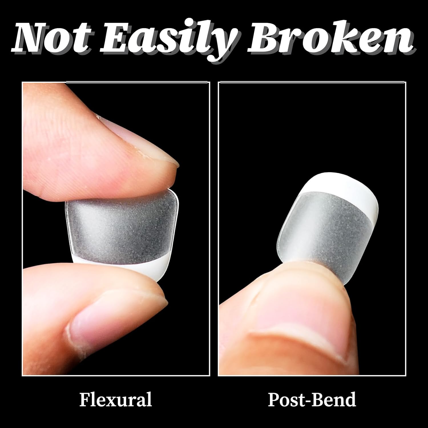300 Piece Short Square French Tip Press-On Nails Clear Acrylic Full Cover 15 Sizes - Image 6