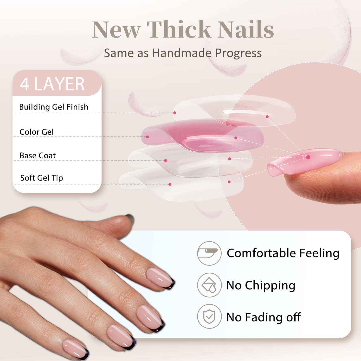 30Pcs Short Square Red French Tip Press on Nails with 15 Sizes for Women - Image 7