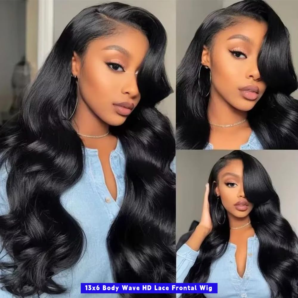 32 Inch 200 Density Body Wave HD Lace Front Wig Pre-Plucked Hairline - Image 3