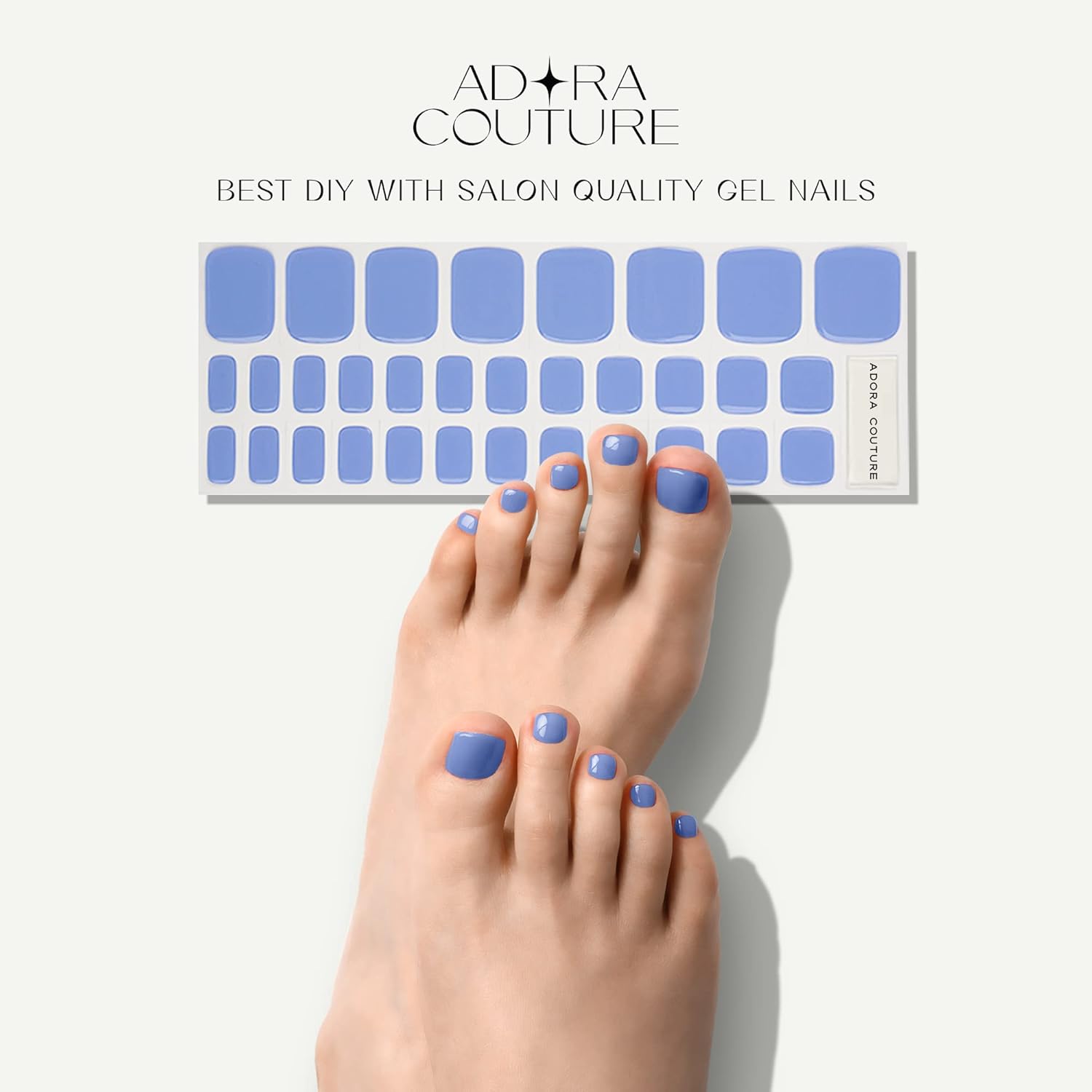 32 Pieces Glossy Semi Cured Gel Nail Strips for Toes, Salon Quality, UV Light Required - Image 2