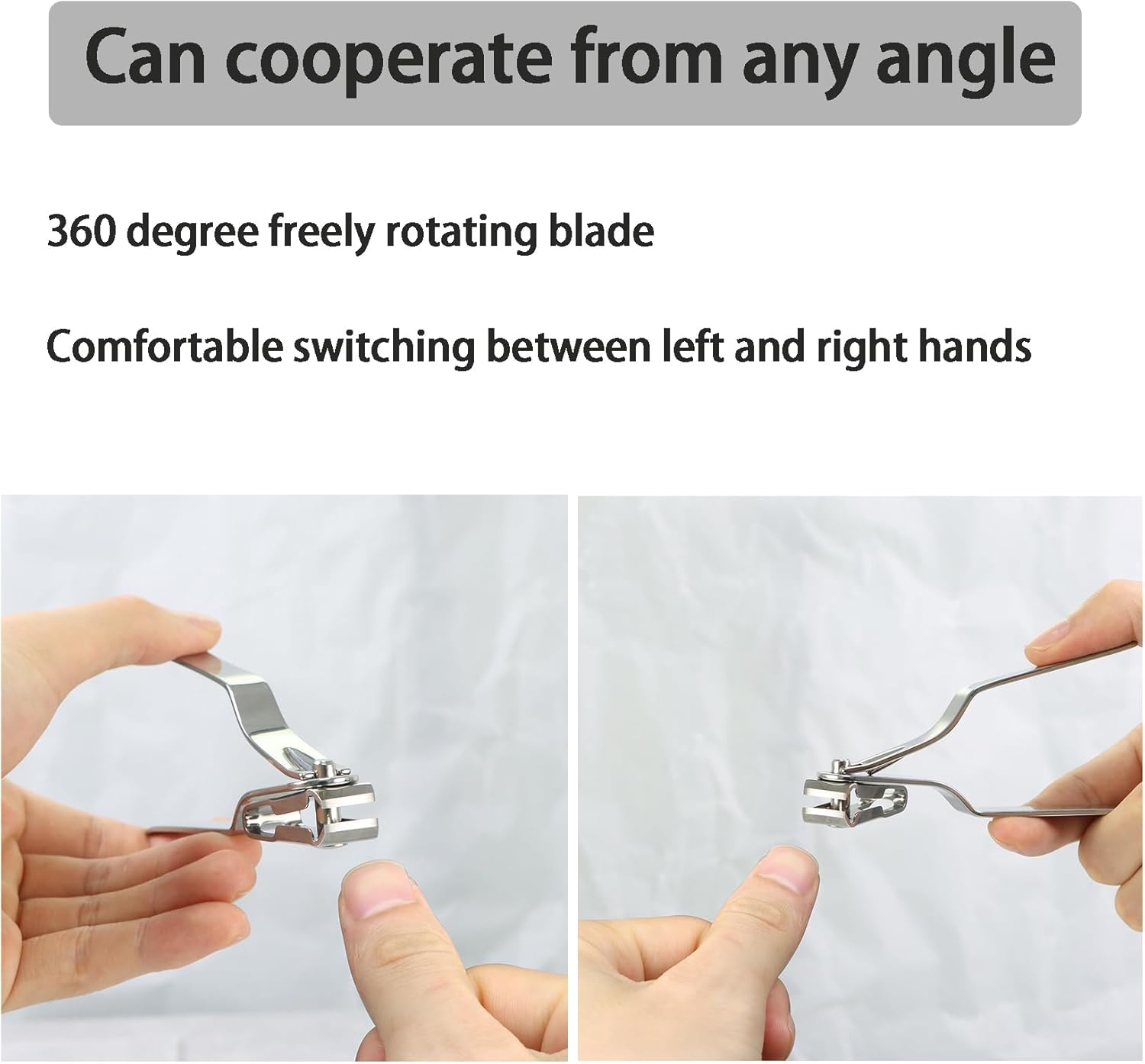 360° Rotating Long Handle Ergonomic Toenail Clippers for Seniors Thick Nails - Image 4