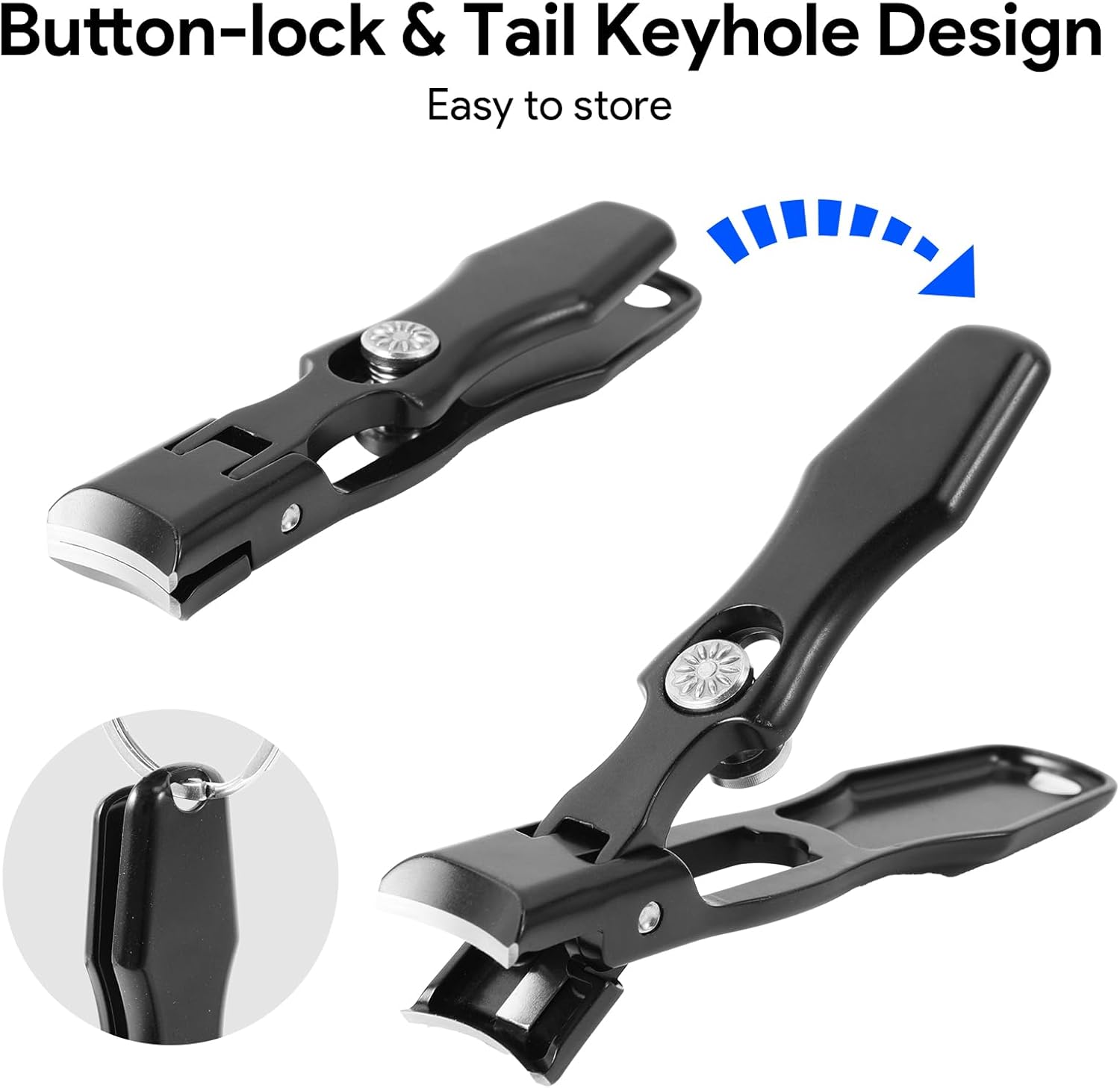 3-Piece German Grip Nail Clipper Set for Men, Ultra Sharp Large Toenail Clippers with Catcher - Image 4