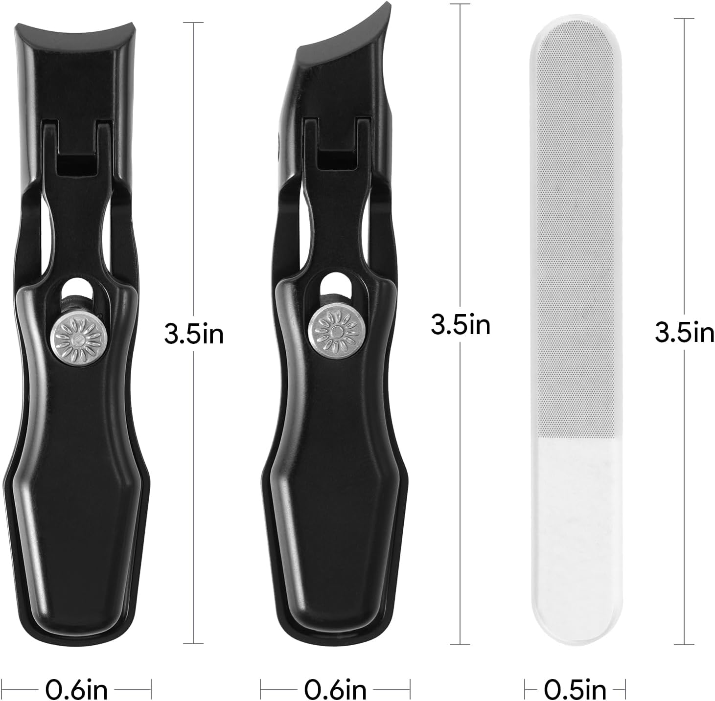 3-Piece German Grip Nail Clipper Set for Men, Ultra Sharp Large Toenail Clippers with Catcher - Image 2