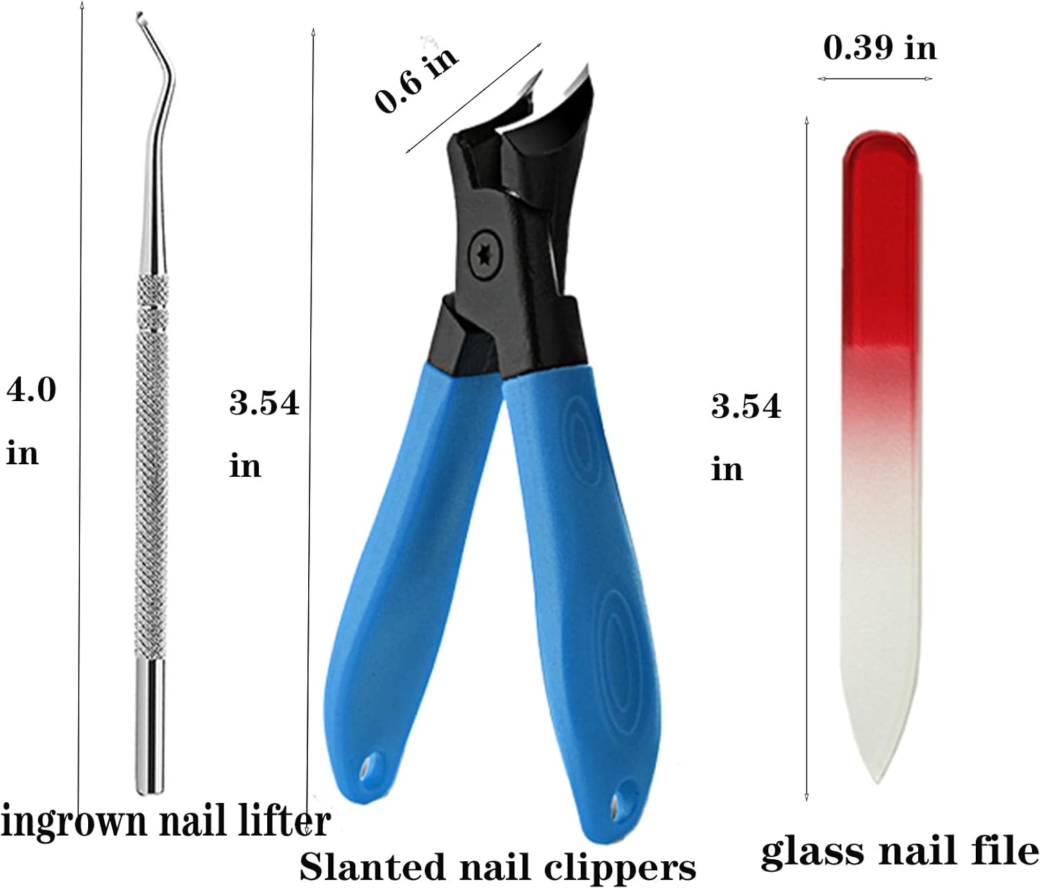 4-Piece Nail Care Set Thick Bevel Clipper Nano-Glass Files Lifter Buffer - Image 6