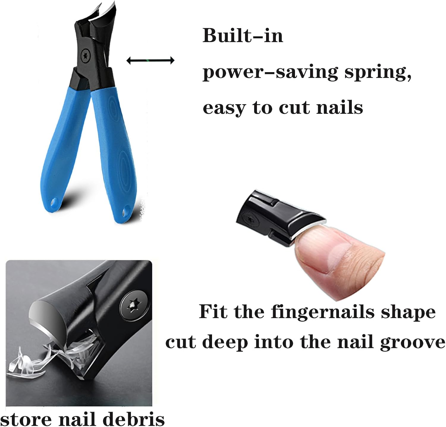 4-Piece Nail Care Set Thick Bevel Clipper Nano-Glass Files Lifter Buffer - Image 2
