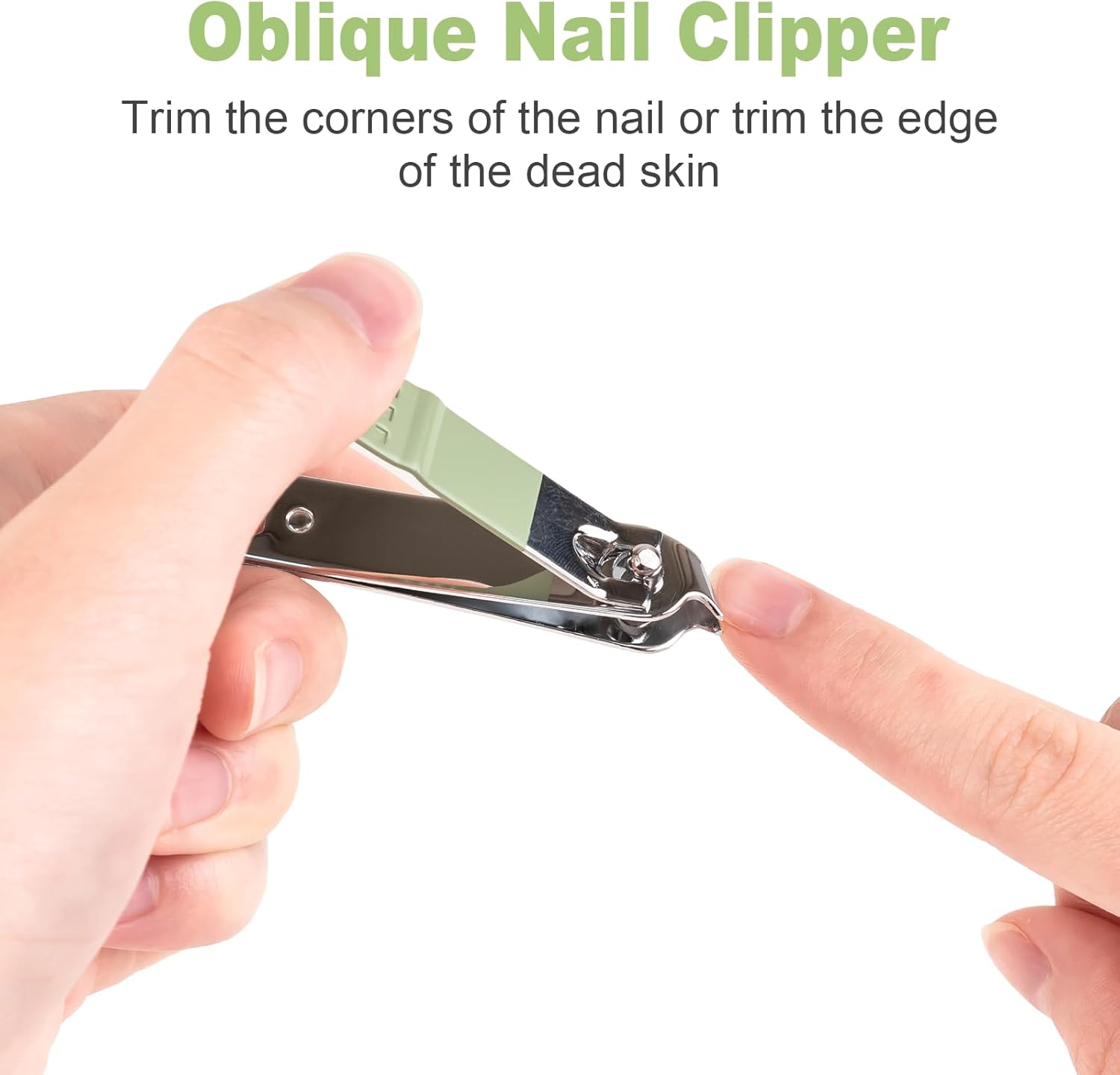 4-Piece Green Stainless Steel Nail Clipper Set with Precision File - Image 6