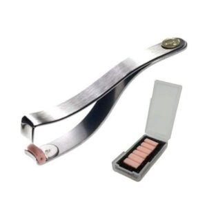 Prima Shogyo Partial Eyelash Curler for Corner Lash - Mini Japanese Eyelash Curler for Inner & Outer Lashes - Includes 6 Extra Rubber Pads - Made in Japan - C-2000