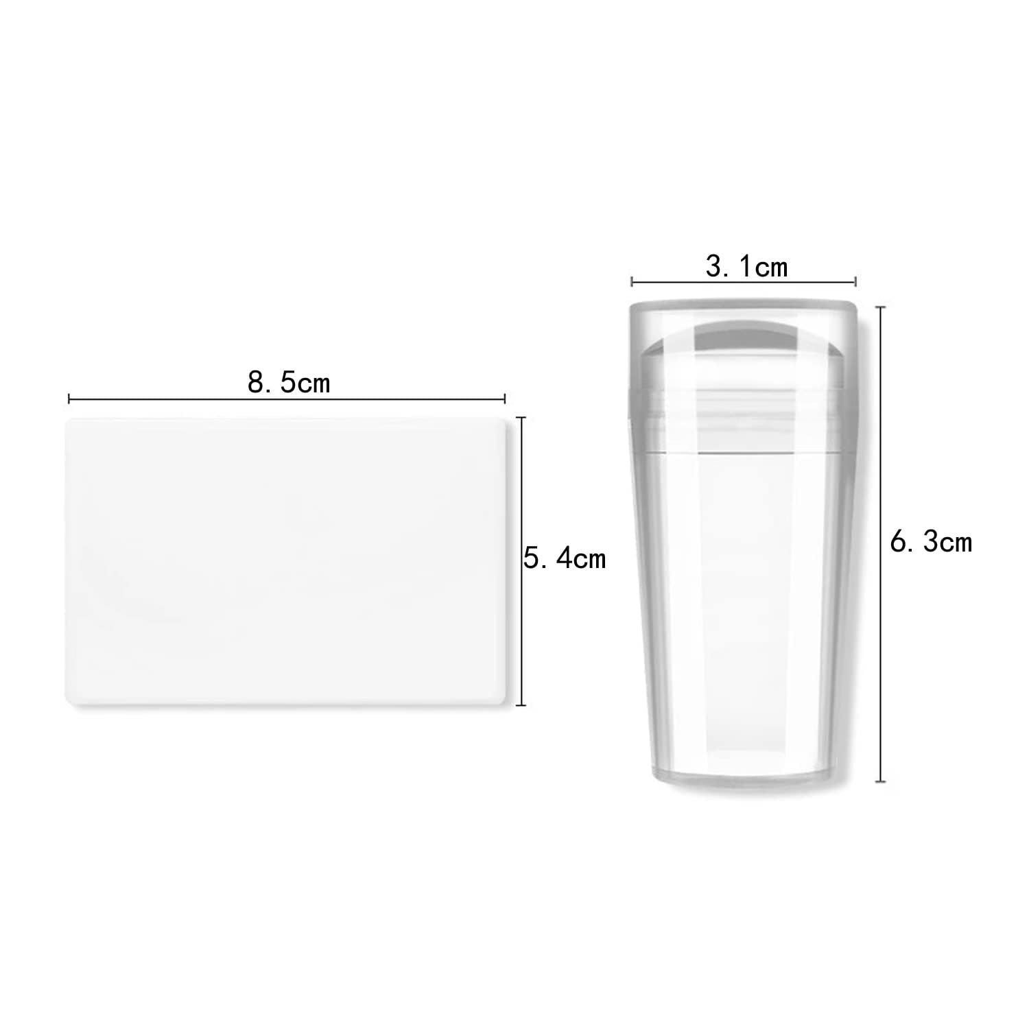 2.8CM Clear Jelly Silicone Nail Art Stamper and Scraper Set with Protective Cap - Image 2