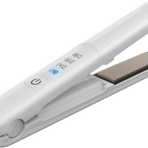 Cordless Hair Straightener and Curler, 2 in 1 Portable Straightening Mini Hair Styler for Travel 20s Fast Heating,USB-C Rechargeable,Lightweight On-The-Go, Gift for Women (White)