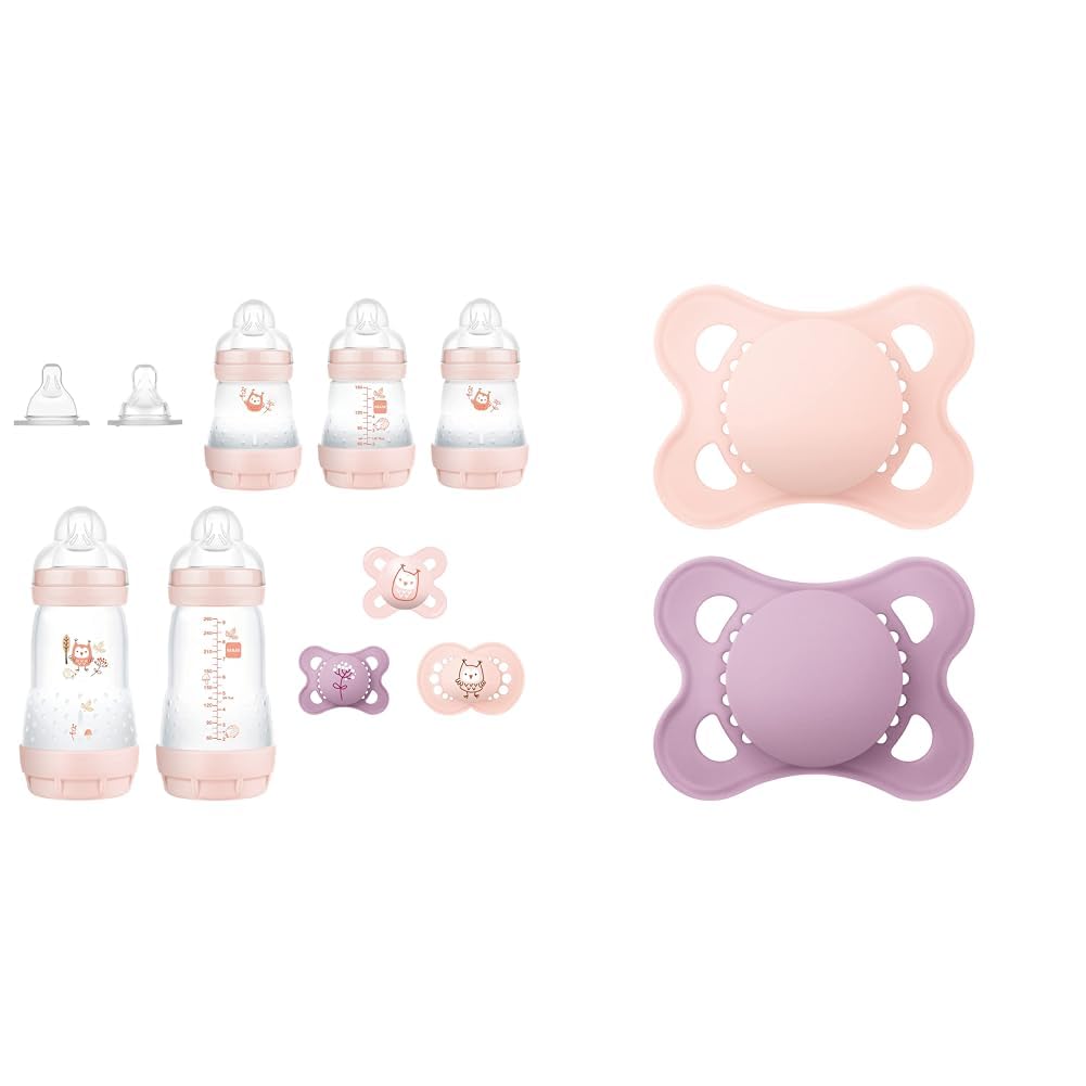 MAM Newborn Essentials "Baby Essentials" Matte Gift Set (9-Piece) & Original Matte Baby Pacifier, Nipple Shape Helps Promote Healthy Oral Development