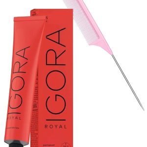 5-00 IGORA ROYAL by Schwarzkapf PERMANENT Creme Hair Color Dye, Cream Haircolor, 2026-2027 Version (w/SIeekshop PINK Comb) (5-00 Light Brown Natural Extra - new)