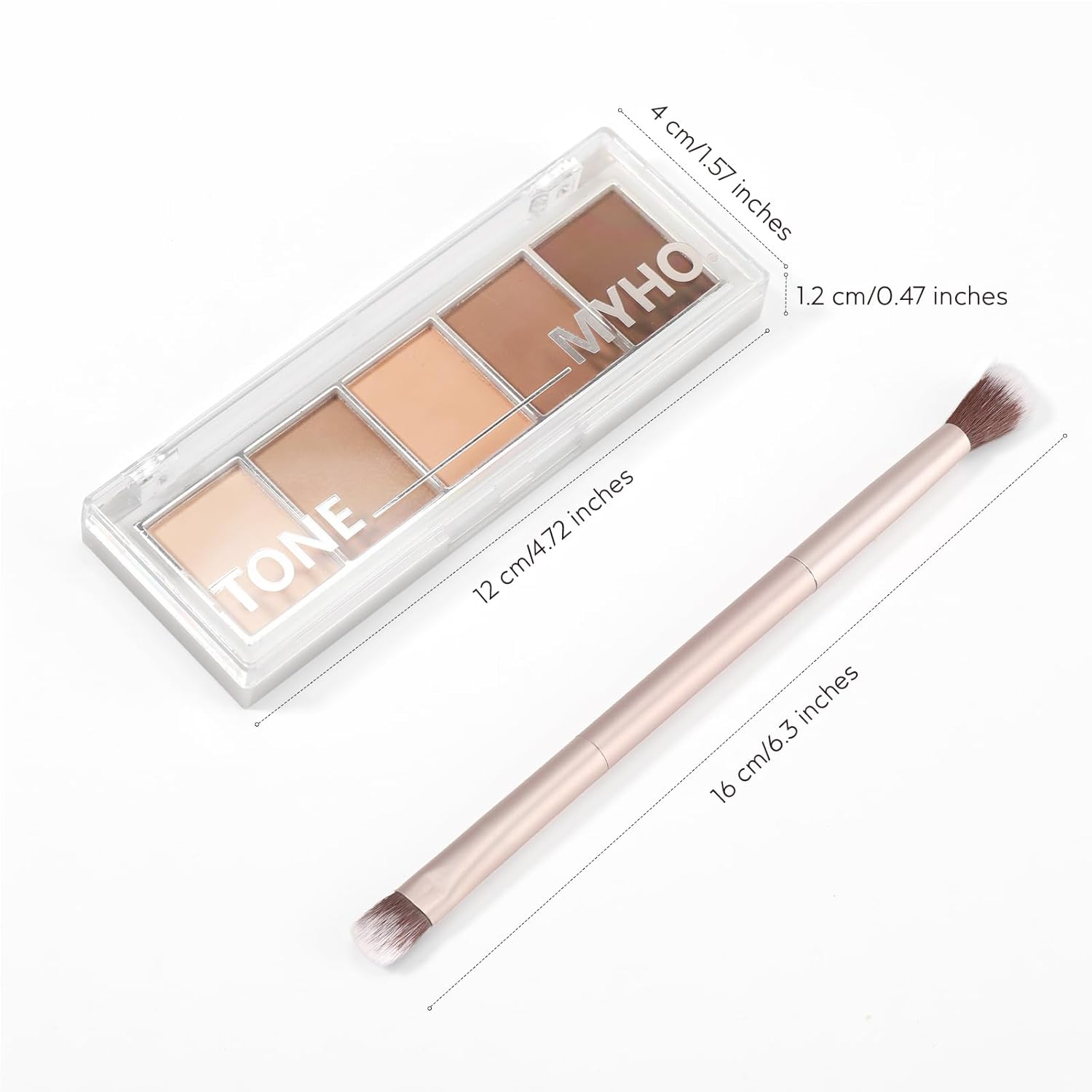 5-Color Matte Eyeshadow Palette Waterproof Neutral Taupe Brown Shades with Brush - Image 7