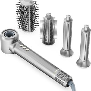 5 in 1 Hot Air Brush Styler and Dryer, Coanda Hair Wrap Air Stylers, Negative Ion Hair Multi-Stylers and Curlers, Magic Styling Tools, Blow Dryer Curling Wand in Gray