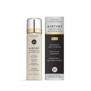 Jerome Alexander MagicMinerals AirTint Tinted Moisturizer AirBrush Spray Light Shade | Tinted Moisturizer Spray with Anti-Aging Ingredients | Warm Medium