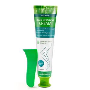 Hair Removal Cream for Women & Men: Painless & Gentle Depilatory for Sensitive & Intimate Areas – Moisturizing with Aloe Vera & Vitamin E – Safe for Face, Underarms, Bikini, Arms & Legs - Travel-Size