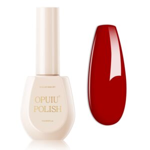OPUIU Chinese Red Gel Nail Polish Red Gel Polish Soak Off 60S Cured Under UV LED Light Salon Quality