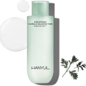 HANYUL Pure Artemisia (Mugwort) Calming pH-Balancing Toner | First Step Essence for Skin Balancing & Deep Hydration, Mild Exfoliation with CICA, Vegan Certified, Korean Skincare, 5.07 Fl Oz