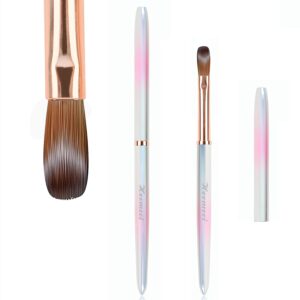Acrylic Nail Brush Size 8, 100% Pure Kolinsky Nail Art Brush, Sturdy Handle Acrylic Powder Design Tools for Professional Manicure DIY Home Salon (8#)