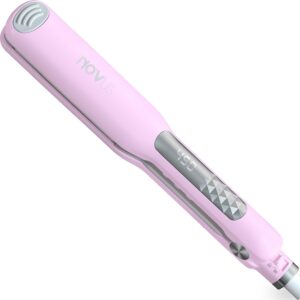 NOVUS Flat Iron - Fast Heating Ceramic Hair Straightener with 1.4" Wide Floating Board, Adjustable Temperature (210℉-450℉), and Negative Ions Straightener for All Hairstyles