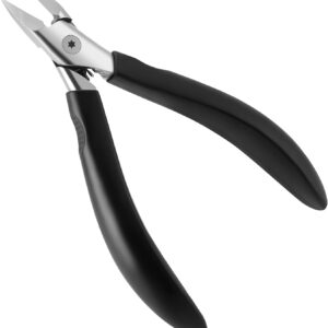 Nail Clippers,Toenail Clipper for Ingrown or Thick Toe Nails,Fingernail Clipper for Men Women Seniors with Stainless Steel Straight Blade Soft Handle Nail Cutter Black