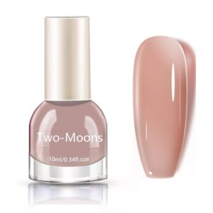 Nude Nail Polish - Sheer Crystal Transparent Natural Neutral Color Fingernail Polish - Quick Dry No UV Light