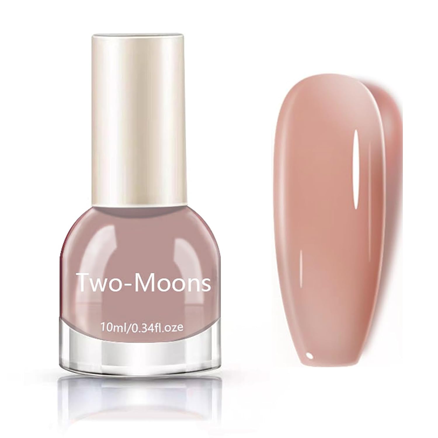 Nude Nail Polish - Sheer Crystal Transparent Natural Neutral Color Fingernail Polish - Quick Dry No UV Light