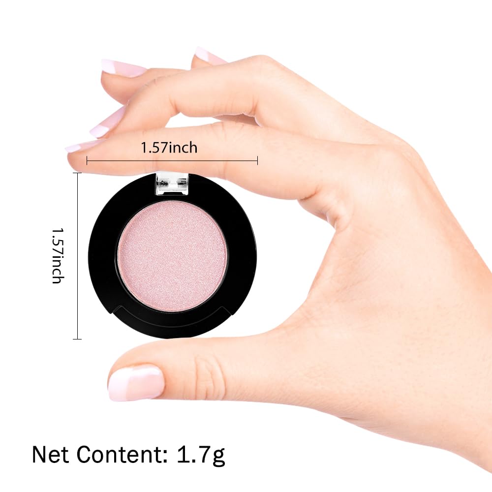 Monochrome Nude Pink Glitter Eyeshadow Palette Shimmer Makeup for Women Girls - Image 6