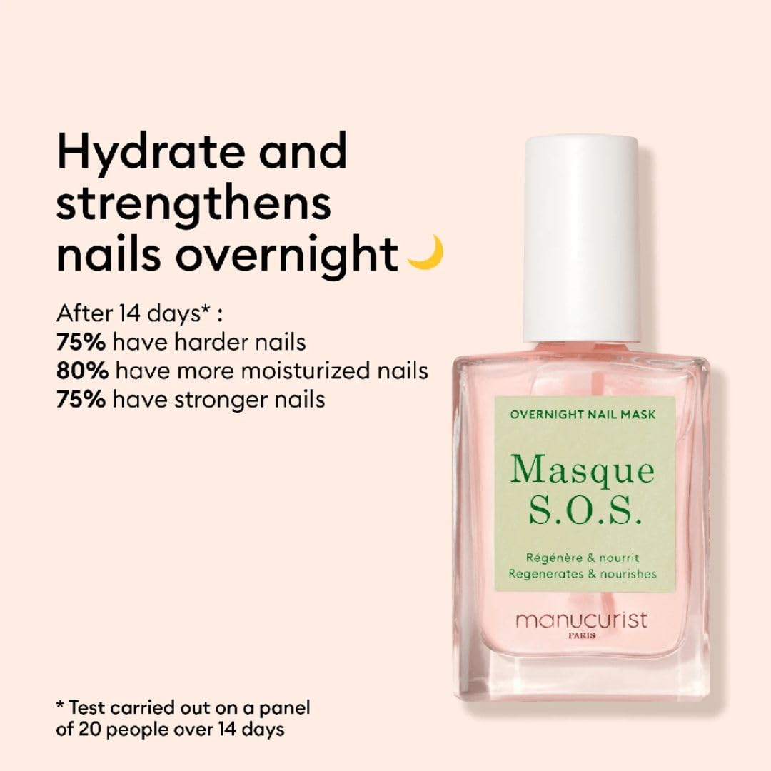 Manucurist SOS Overnight Nail Mask for Damaged Nails 0.5 fl oz 80.5% Natural - Image 3