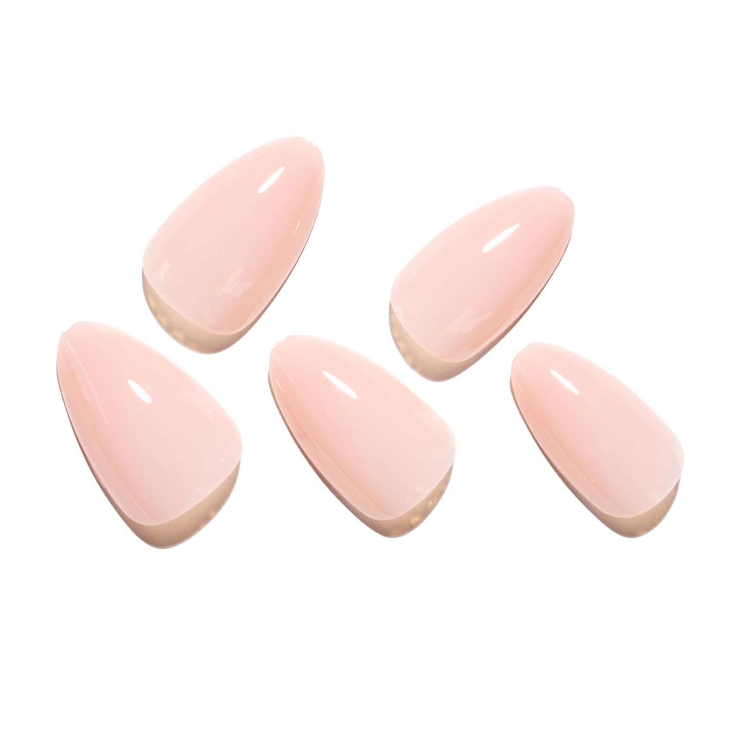 GLAMERMAID Short Almond Reusable Light Pink Nude Gel Press On Nails Kit - Image 4