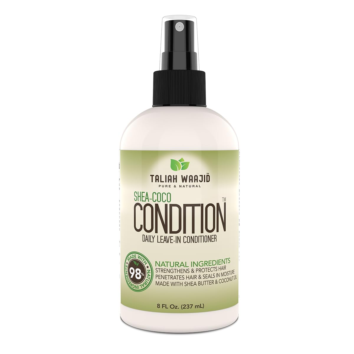 Taliah Waajid Shea-Coco Daily Leave-In Conditioner – 8oz – Moisturizing Detangler for Natural Curly, Kinky & Wavy Hair – Lightweight Hydration with Shea Butter & Coconut.