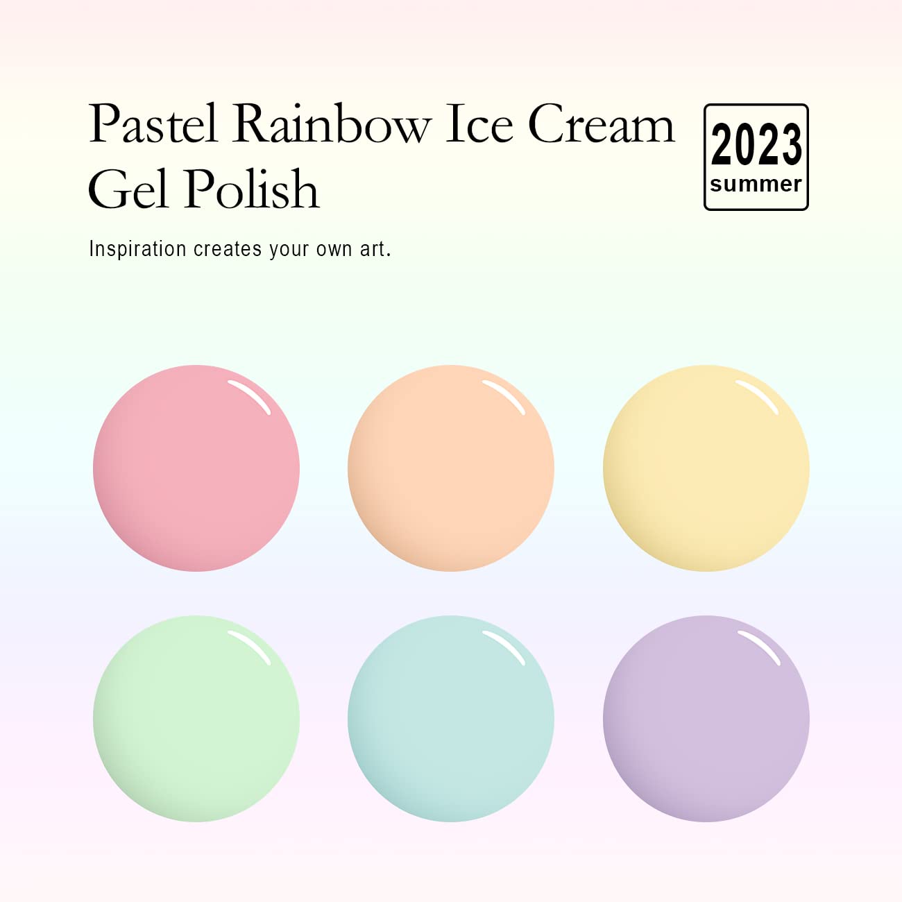 RARJSM 6-Piece Pastel Gel Nail Polish Set for Spring Summer Home Manicures - Image 5