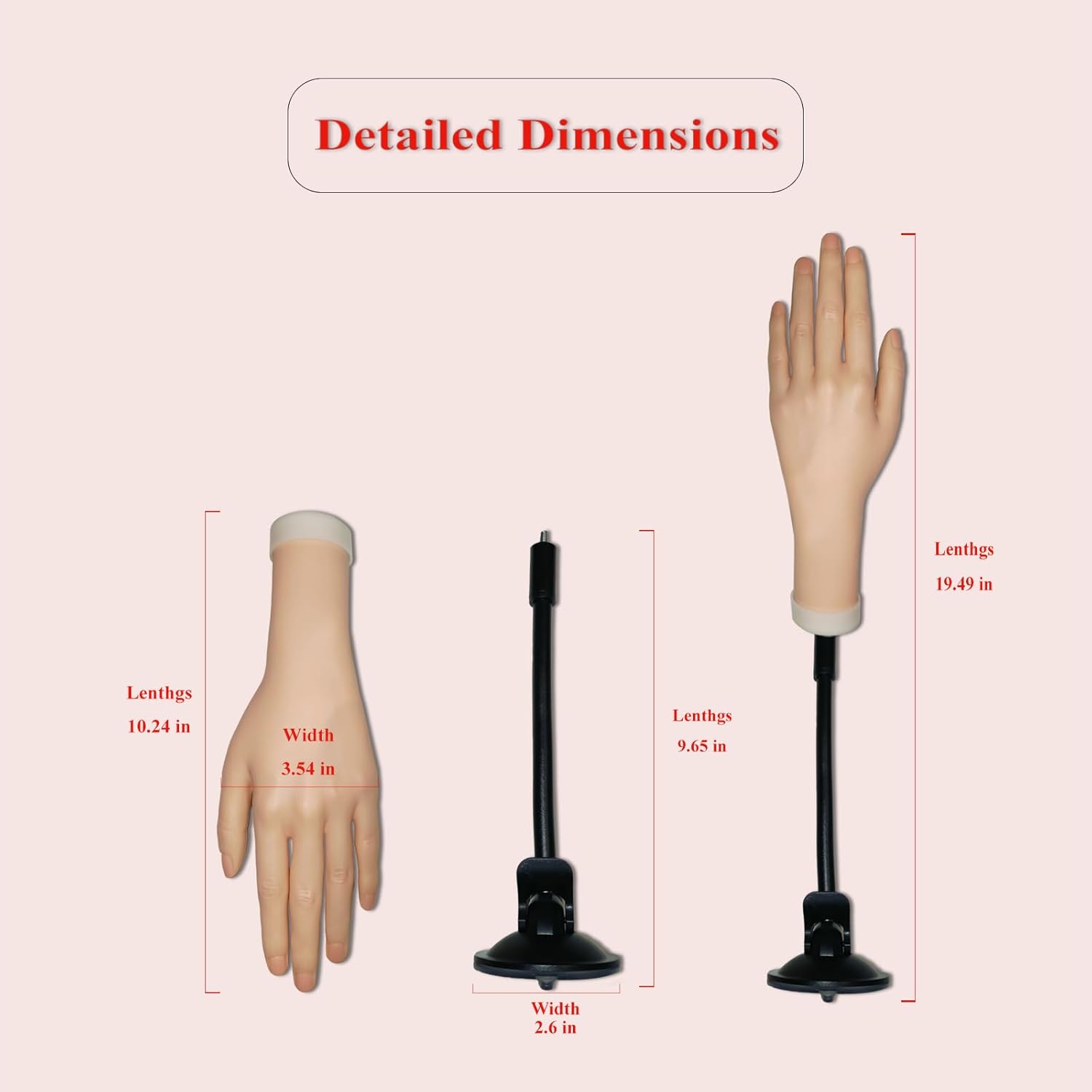 Realistic Silicone Nail Practice Hand with Strong Suction Cup and Jelly Gel - Image 3