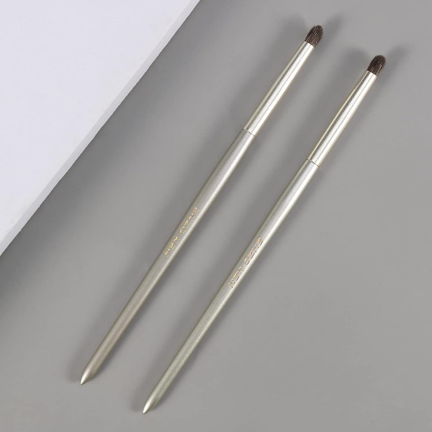 Natural Pony Hair Eye Shadow Brush, ENZO KEN Small Detail Eyeshadow Brush, Detailing Eye Shadow Brush, Mini Eye Smudge Brush, Corner Eyeshadow Brush, Eye Brushes, Eyeshadow Blending Brush. Gold, E204S - Image 9