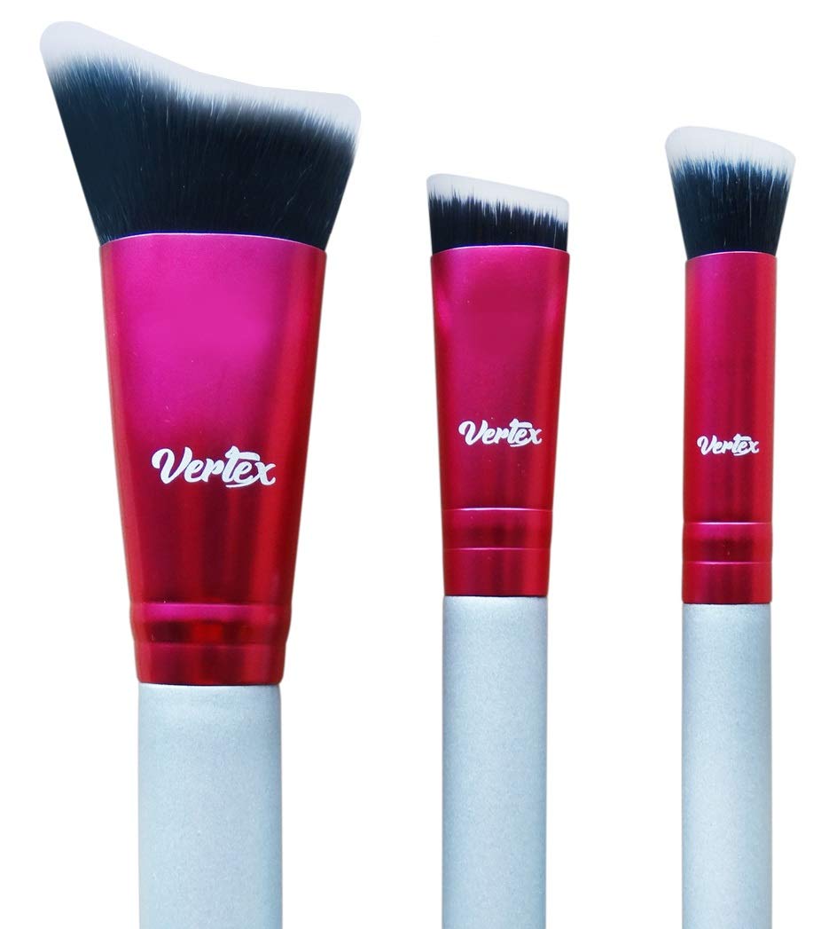 Nose Contour Brush Contouring Makeup Brush Set - Sculpting Blending Real Brush Hair Angled Blush Techniques Dramatic Cheekbones Highlighting Bronzer Palette Powder Concealer Foundation Cream