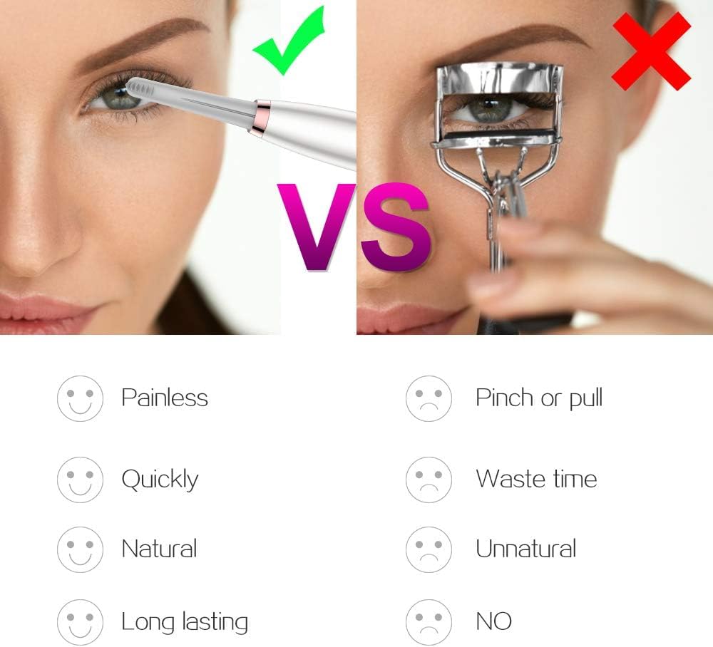 TOUCHBeauty USB Rechargeable Heated Eyelash Curler with 3 Temp Settings and Silicone Comb - Image 7