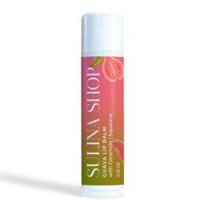 Guava Lip Balm Hydrating for Dry Lips - Natural Lip Moisturizer with Ceramide, Squalane & Castor Oil, Protects Lip Barrier, Lip Care for Chapped Lips, Lip Repair - 0.15 Fl oz
