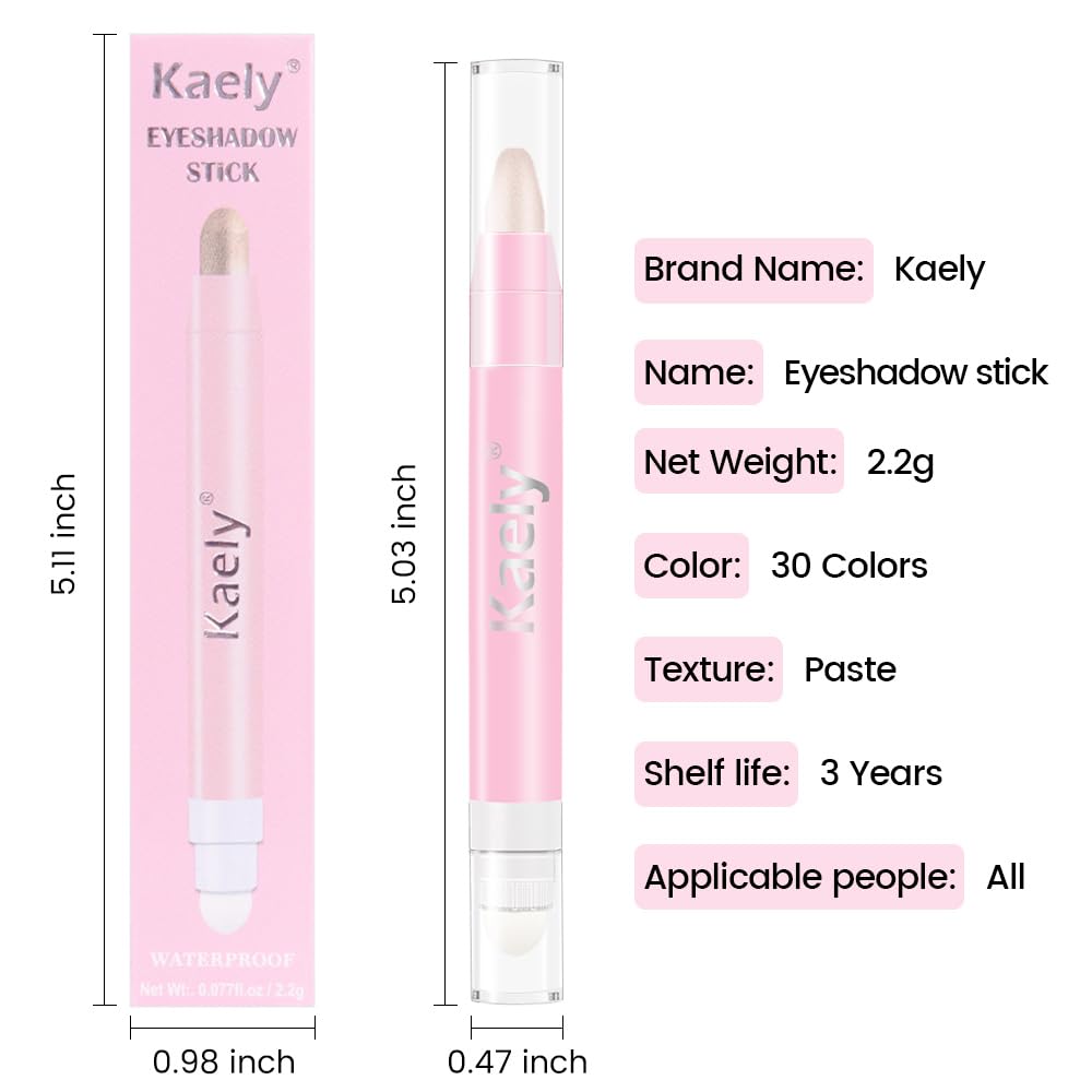 EVPCT Pearl Nude Pink Shimmer Cream Eye Shadow Stick Waterproof Double Ended 1 Piece - Image 6